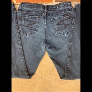 Seven7 Blue-black Slim Straight Leg Jeans